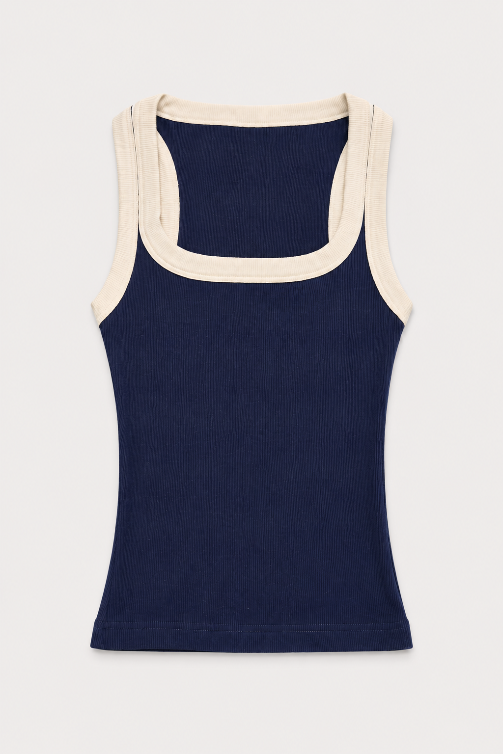 Contrast Ribbed Tank