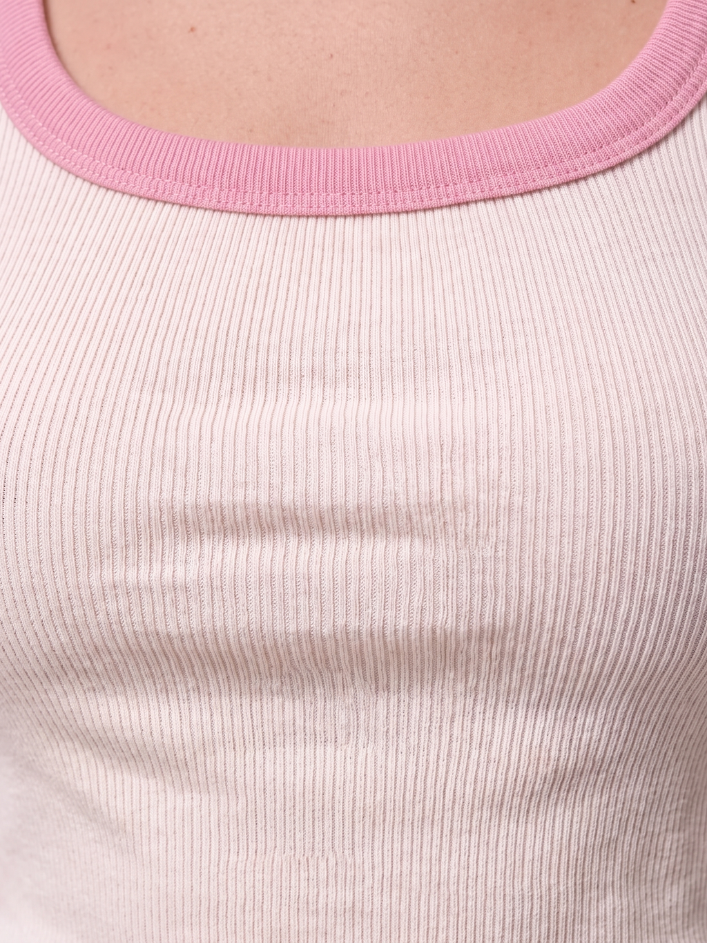 Contrast Ribbed Tank