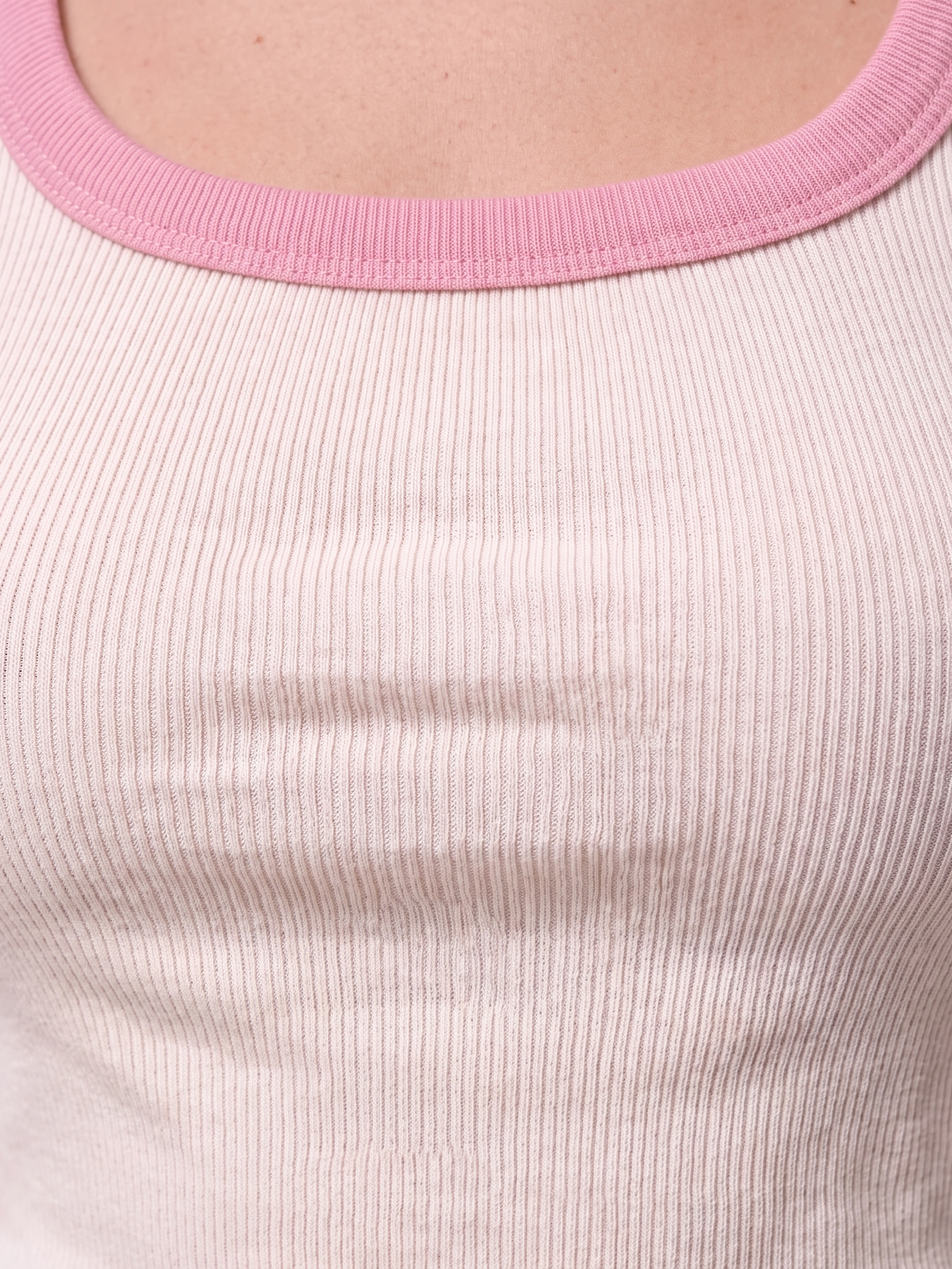 Contrast Ribbed Tank