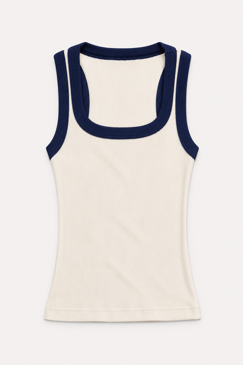 Contrast Ribbed Tank