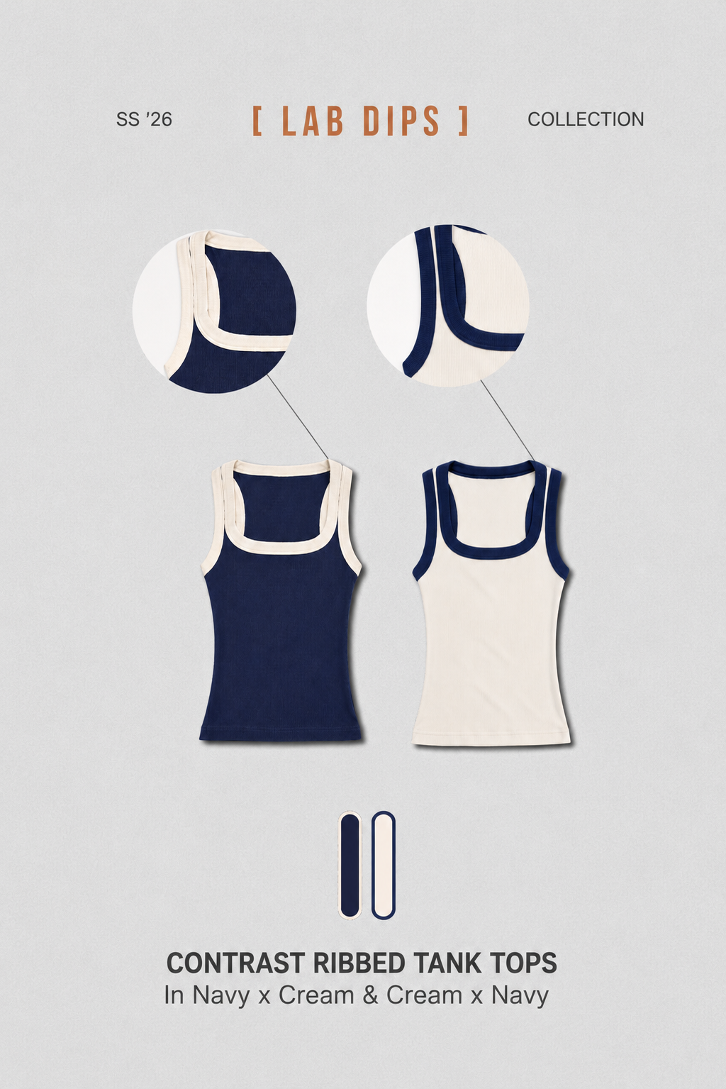 Contrast Ribbed Tank