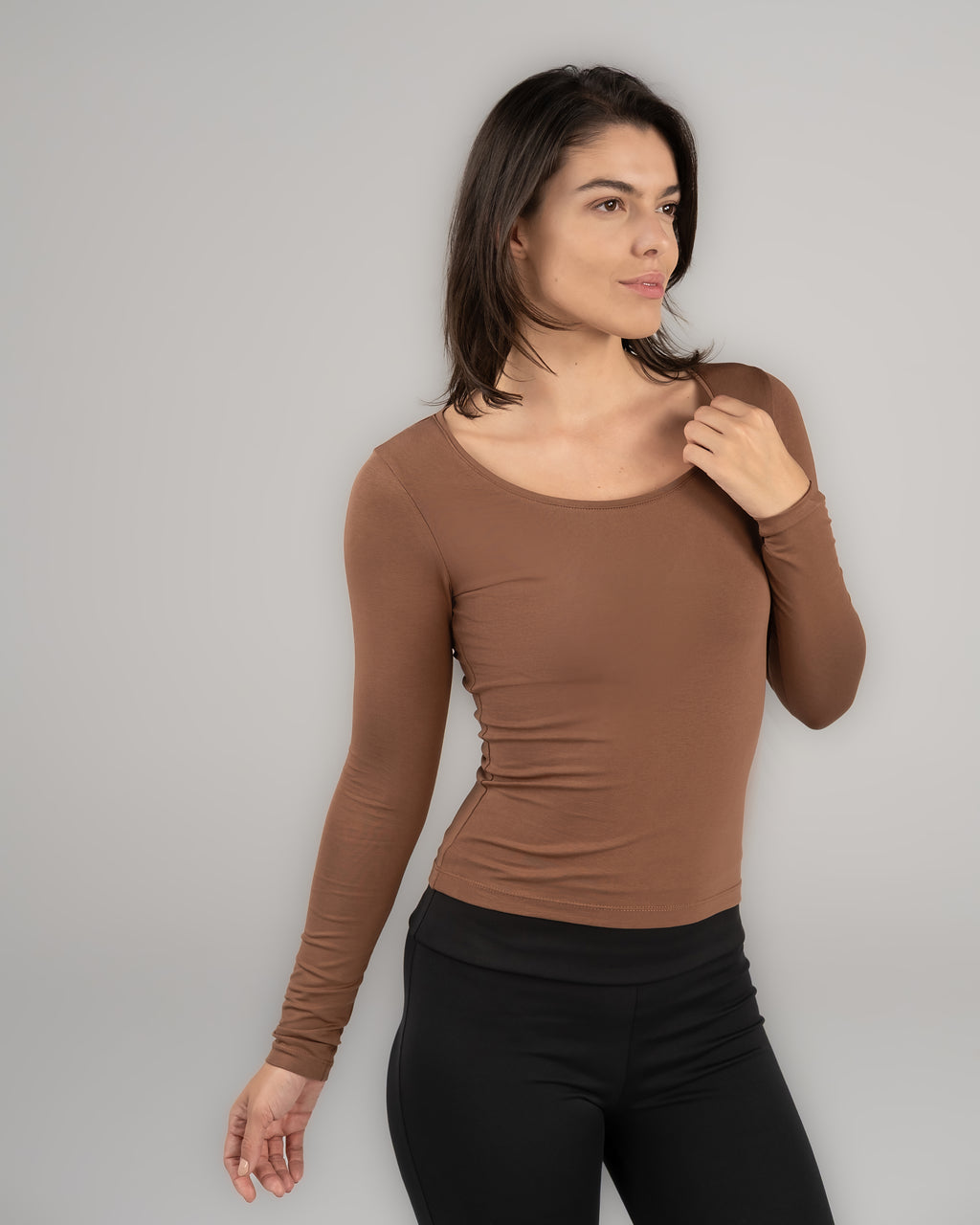 U-Shaped Long Sleeve  Top