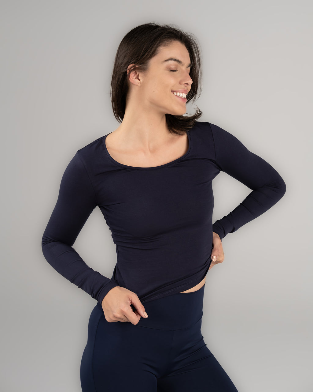 U-Shaped Long Sleeve  Top