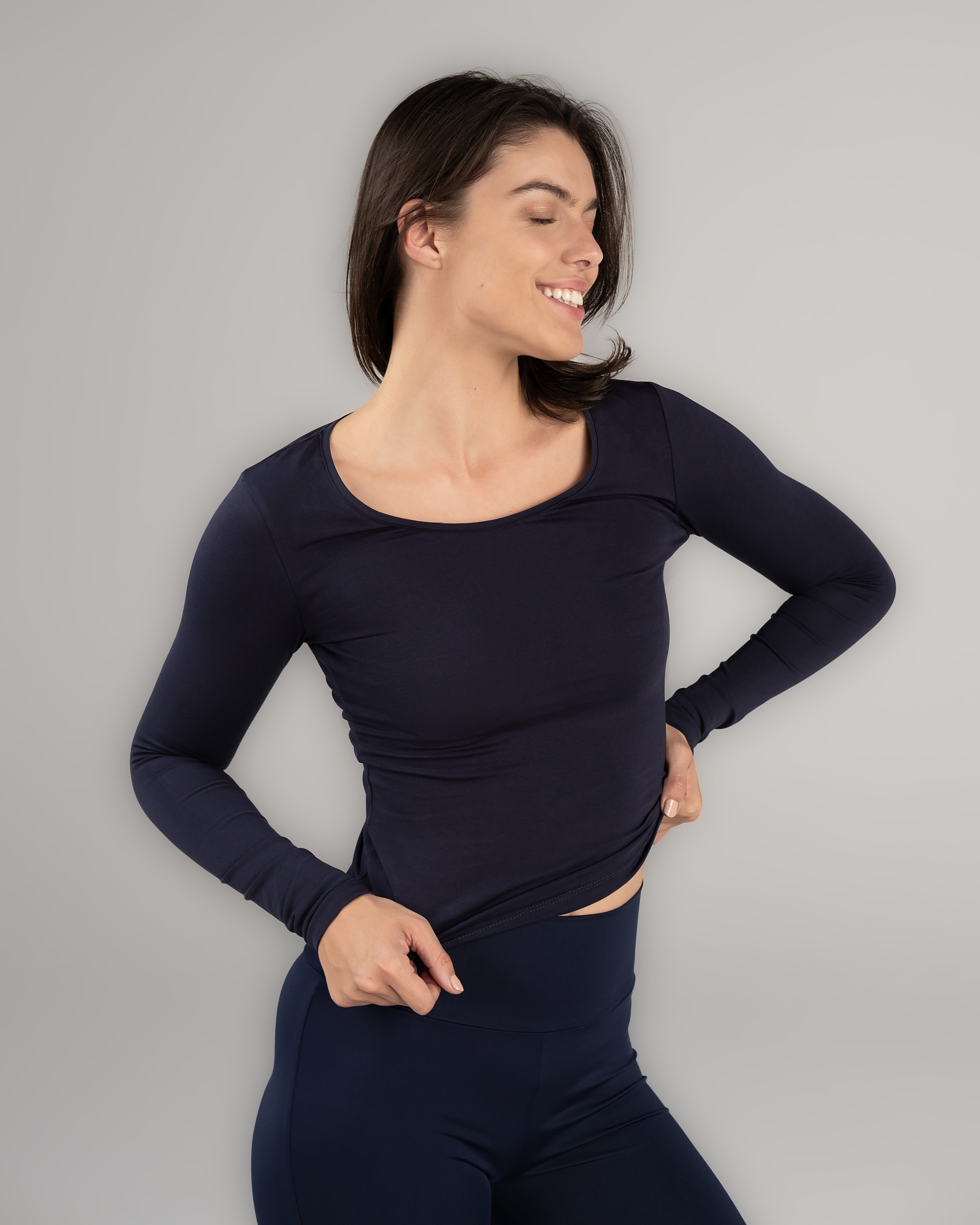 U-Shaped Long Sleeve  Top